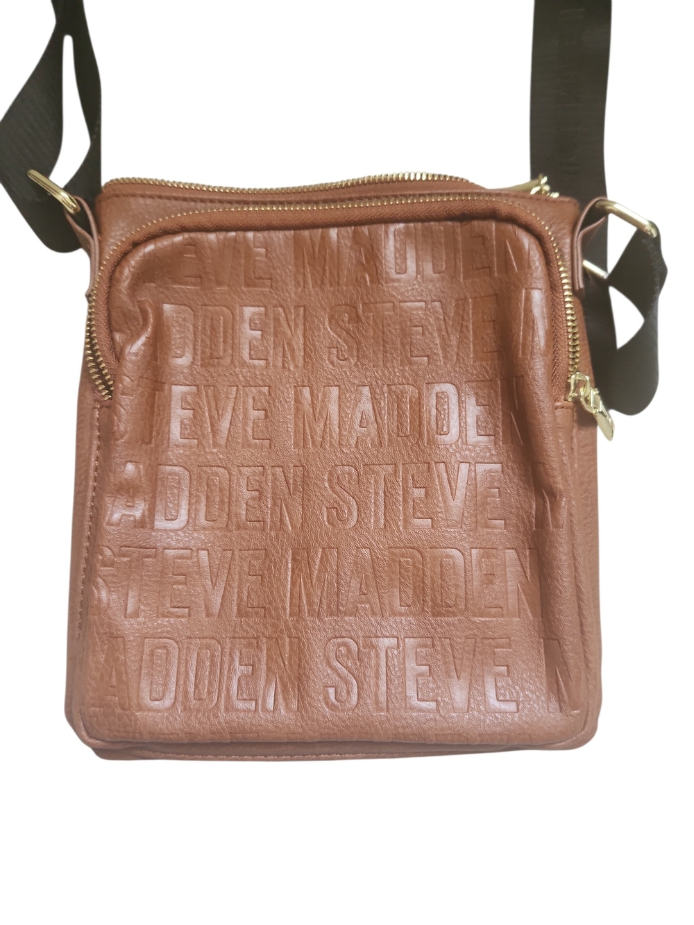 Steve Madden BGLAMM Signature Brown Crossbody Messenger Adjustable Strap Bag - Picture 8 of 12